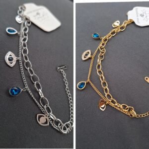 Pulsera doble ojos azules