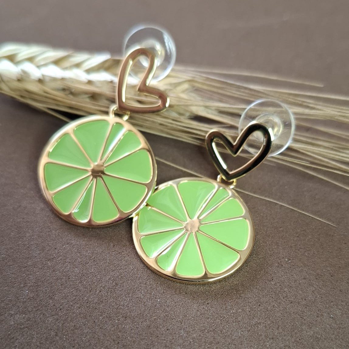 Pendientes Lima verde