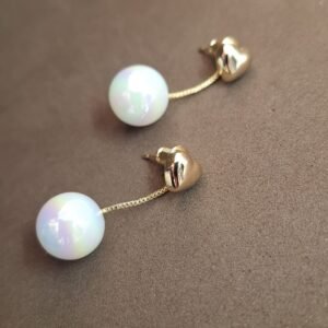 Pendientes Perla grande con corazón