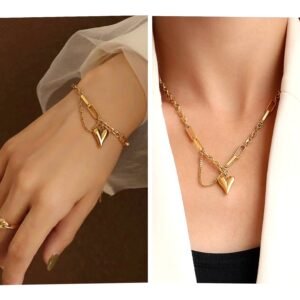 Conjunto de Collar y pulsera "corazón favorito"