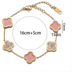 Pulsera Trébol & incrustado