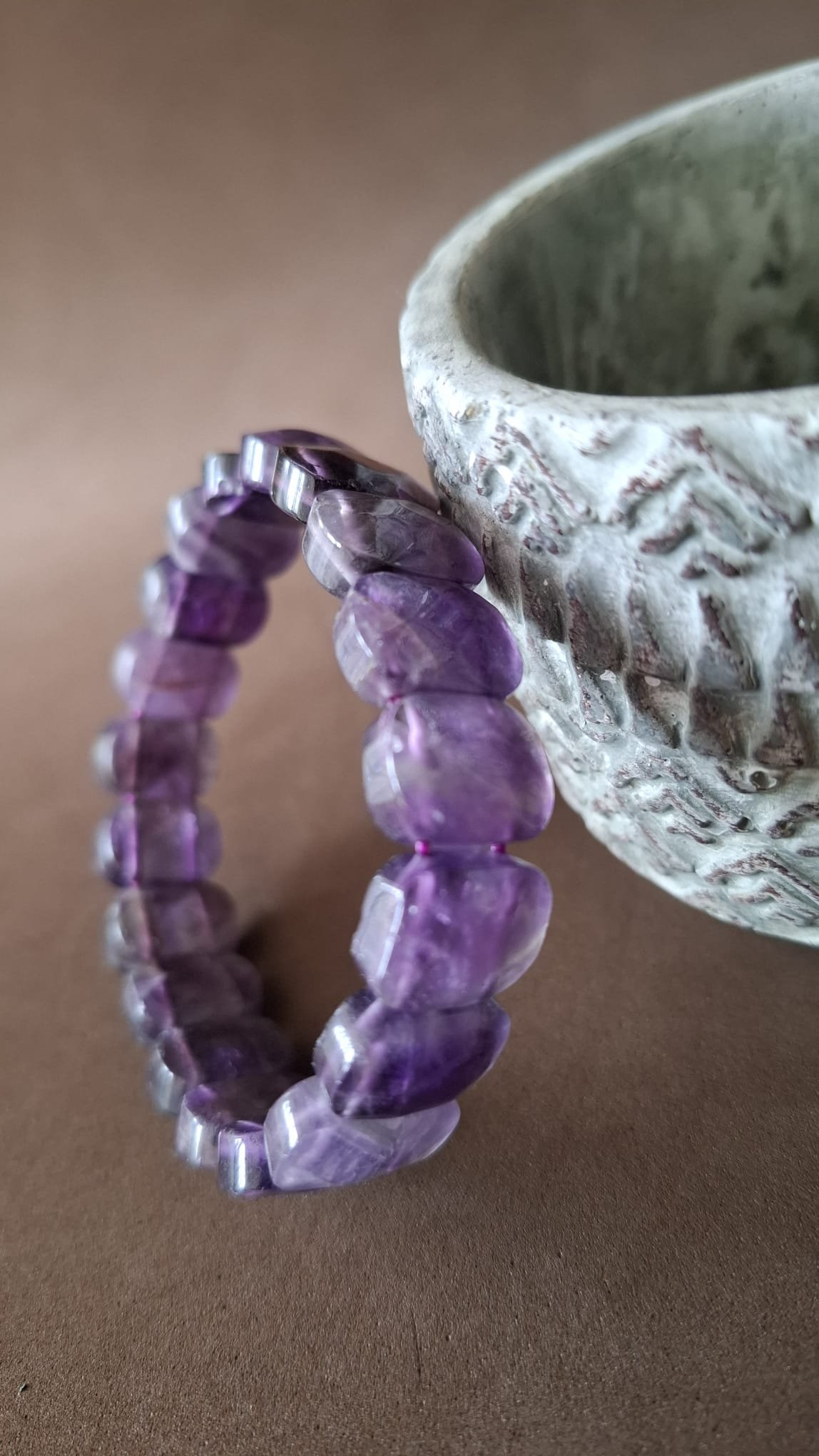 Pulsera de piedra natural grande Amatista - Imagen 2