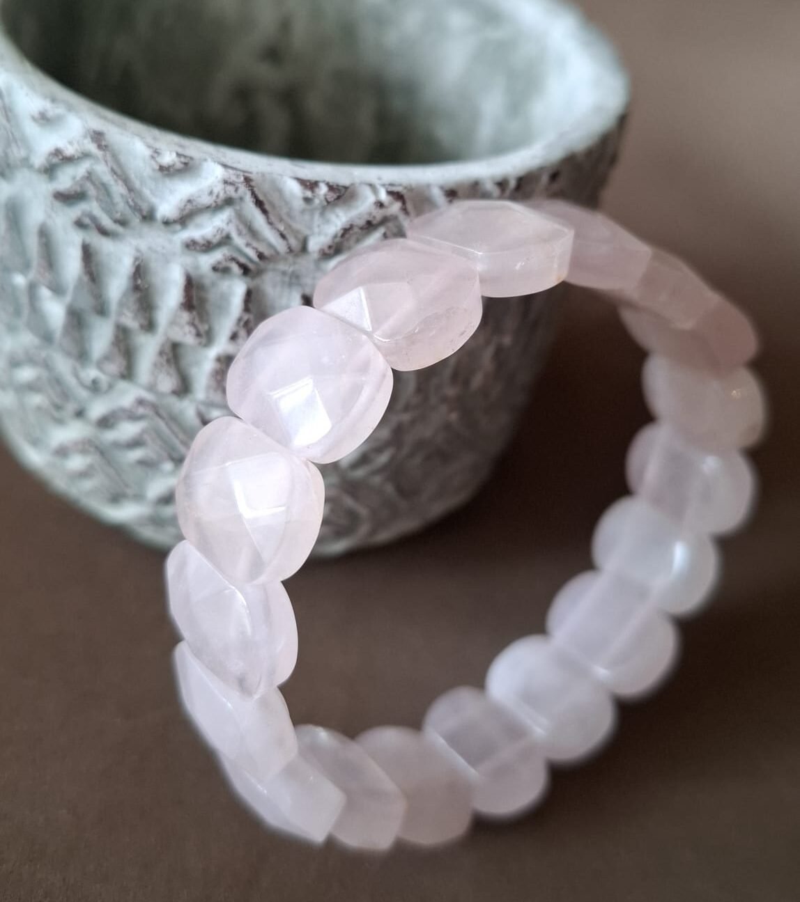 Pulsera de piedra natural Cuarzo rosa