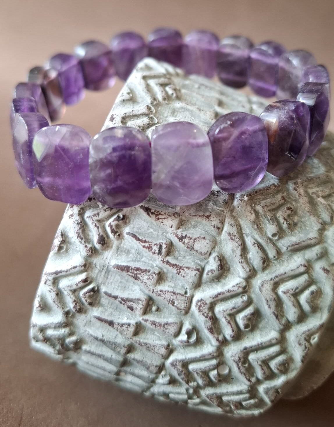 Pulsera de piedra natural grande Amatista